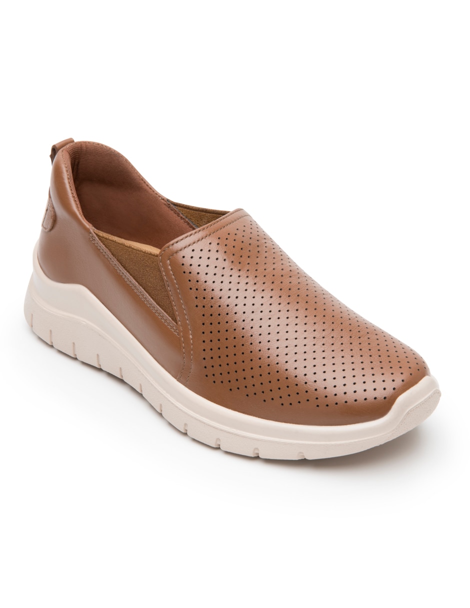 Mocasín de piel para mujer