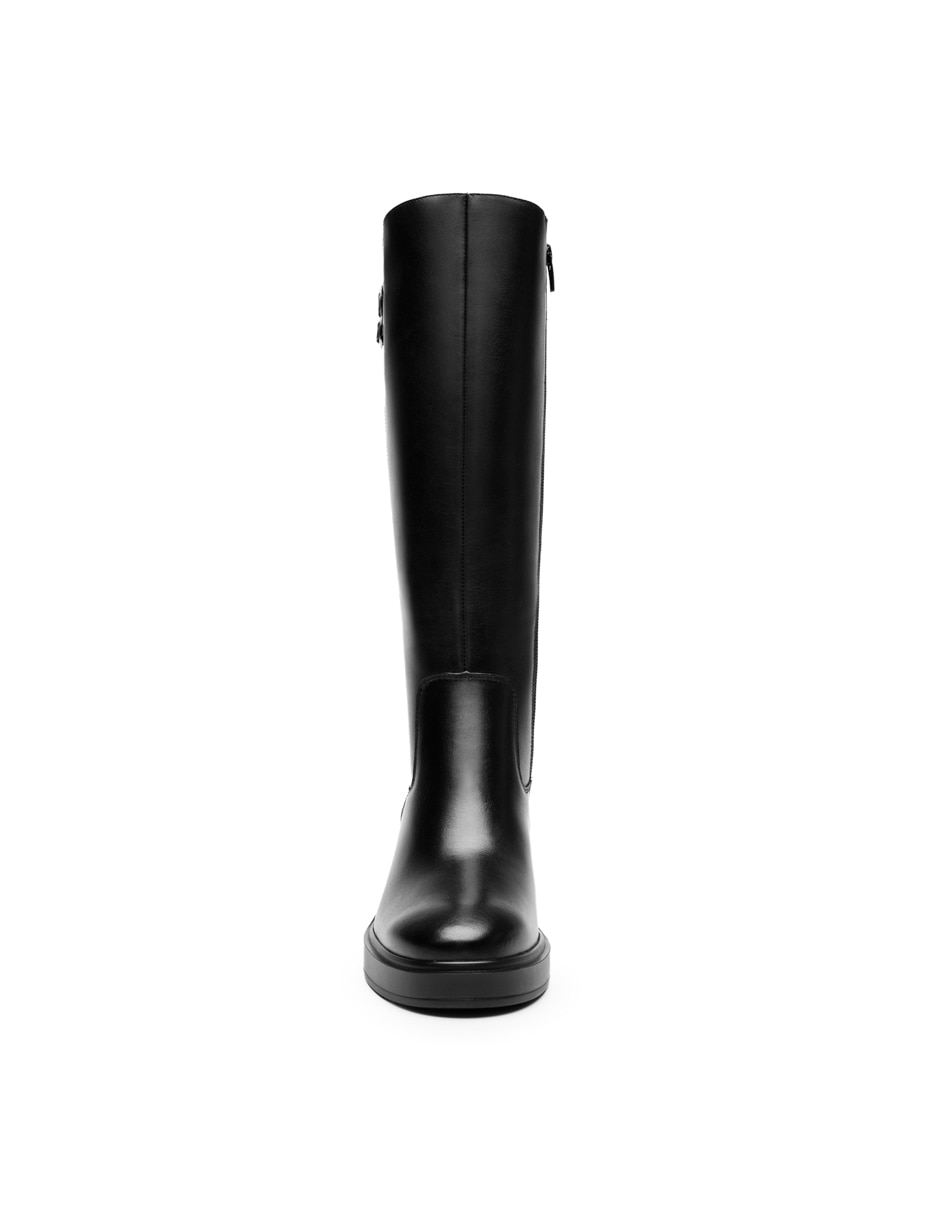 Bota abajo de la rodilla de piel para mujer 7