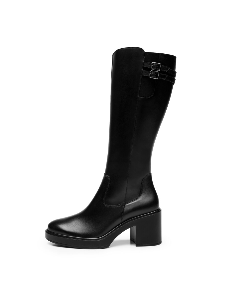 Bota abajo de la rodilla de piel para mujer 4