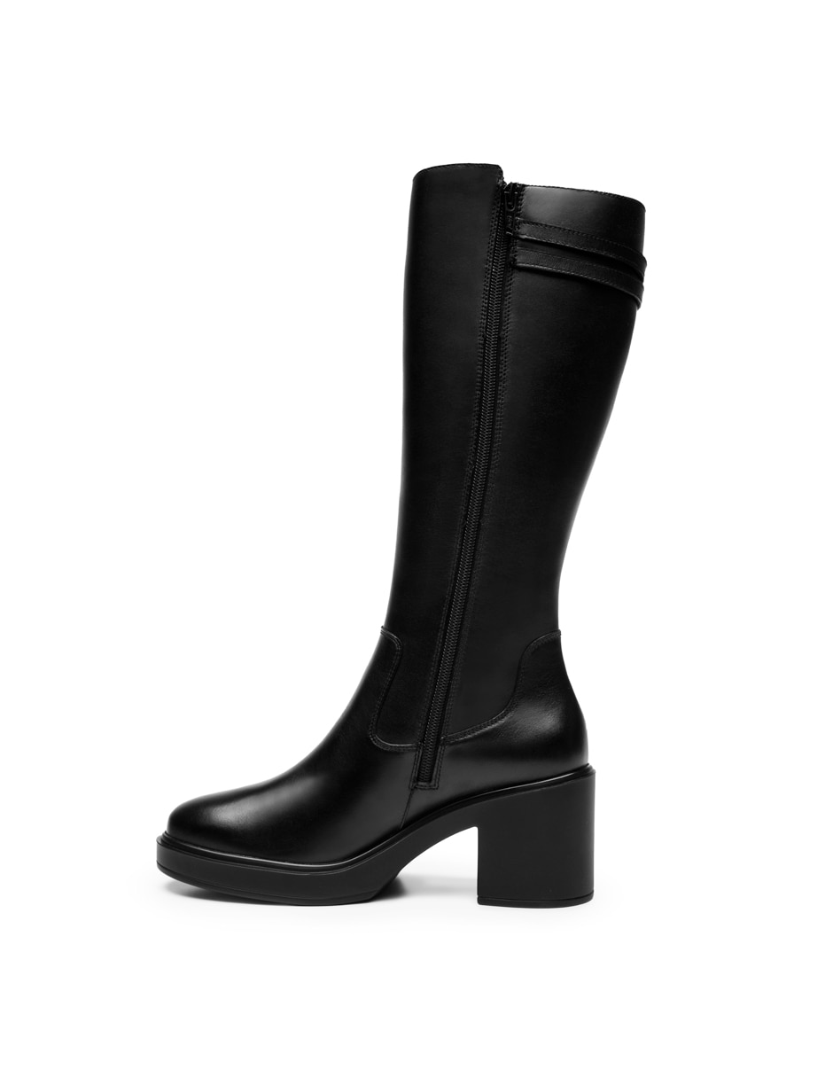 Bota abajo de la rodilla de piel para mujer 8