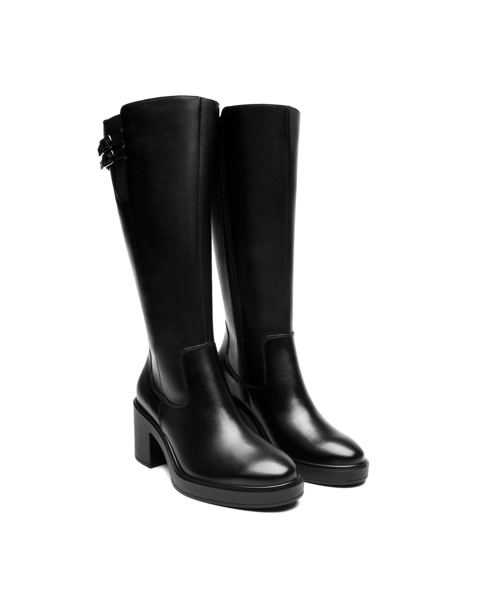 Bota abajo de la rodilla de piel para mujer 6