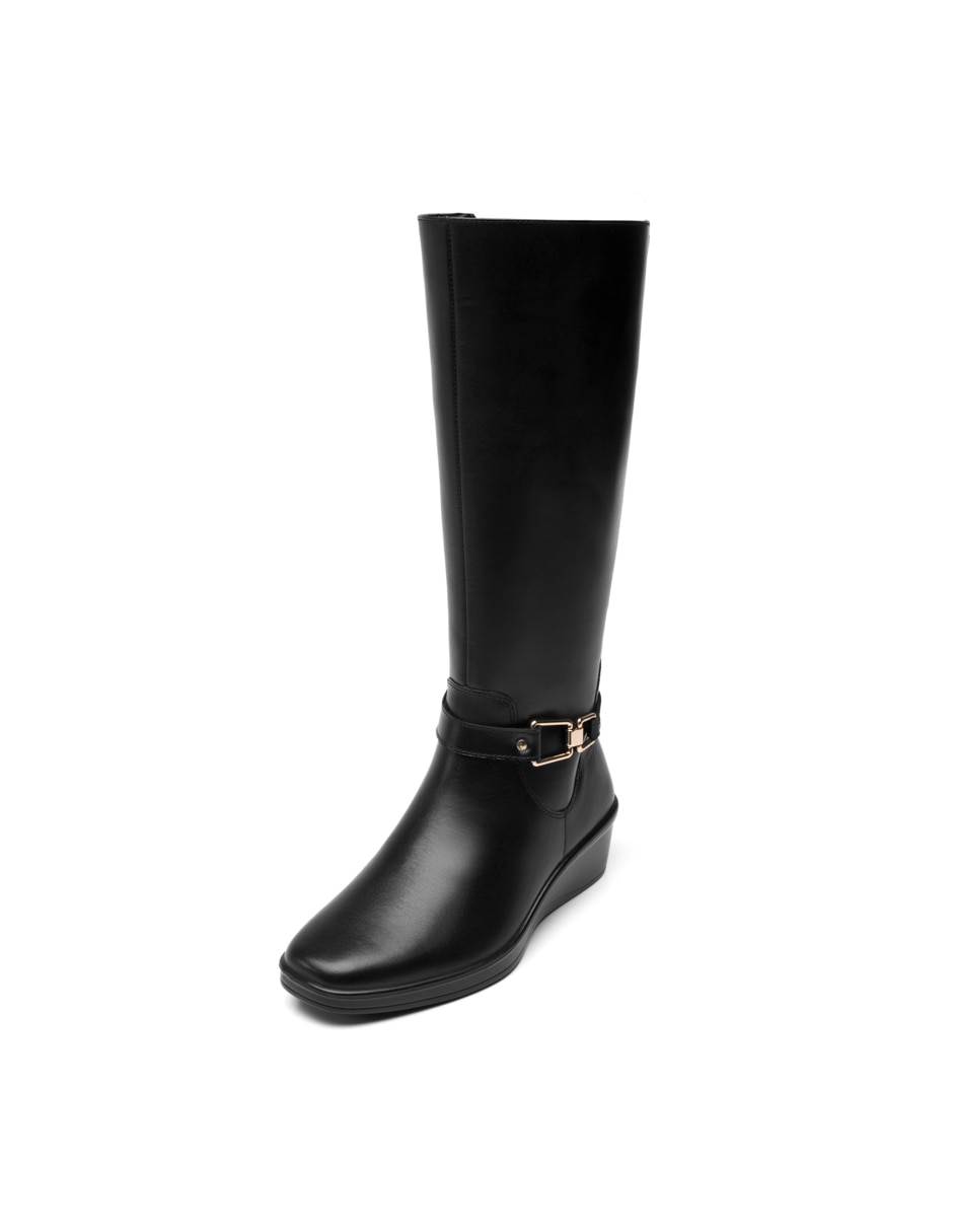 Bota abajo de la rodilla de piel para mujer 6
