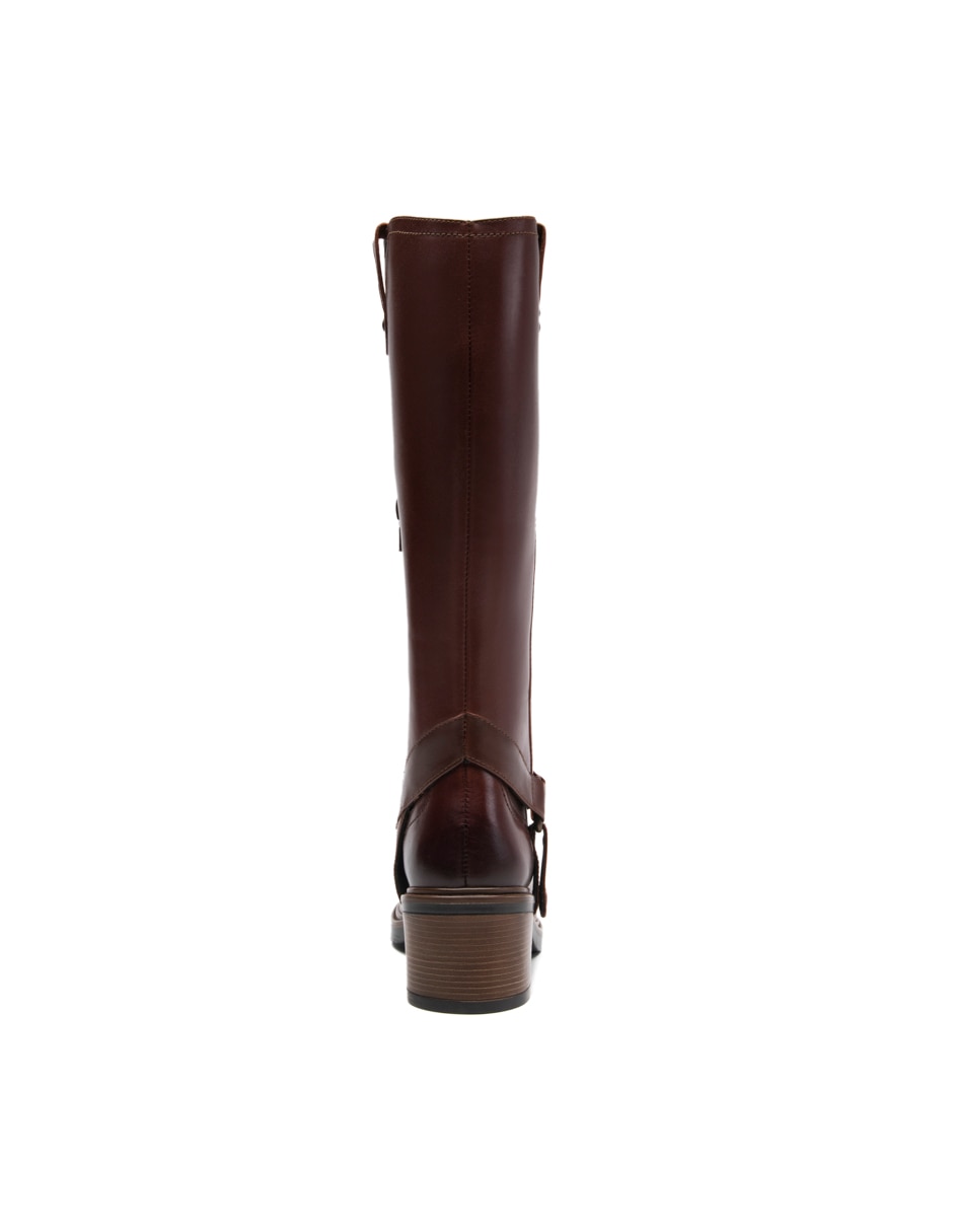 Bota abajo de la rodilla de piel para mujer 2